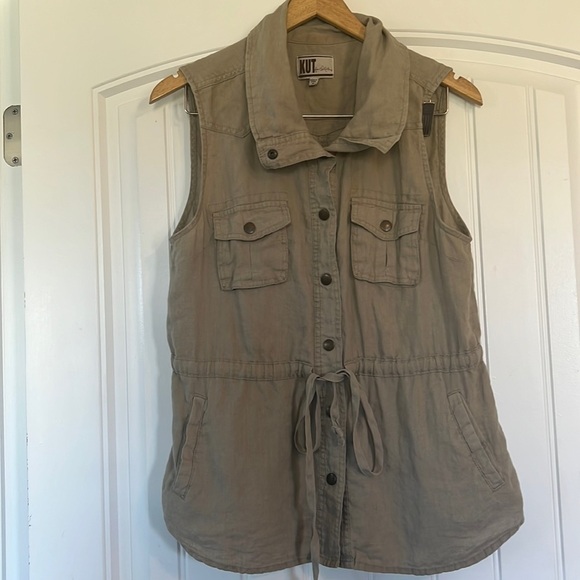 Kut from the Kloth Linen Utility Vest Size M - Picture 1 of 6